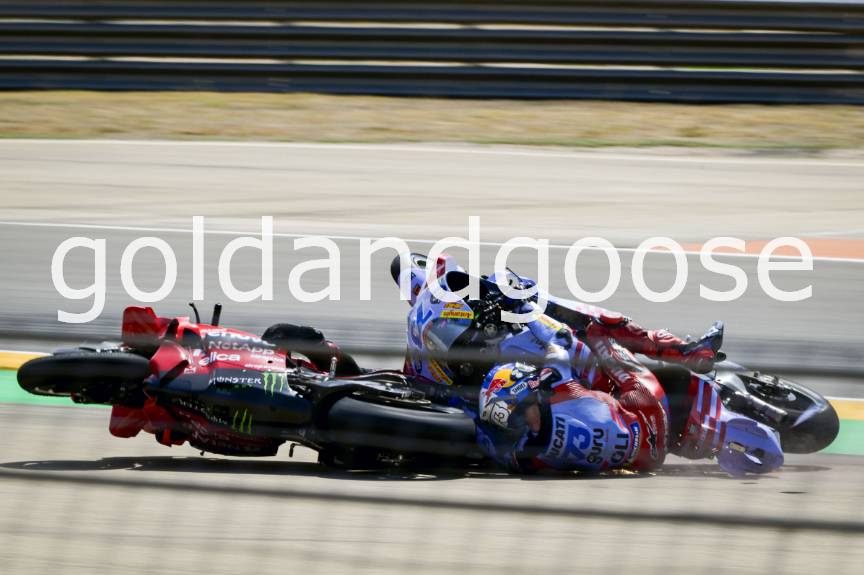 Marc Marquez, Alex Marquez crash, MotoGP race, Aragon MotoGP, 1 September 2024